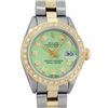 Image 1 : Rolex Ladies 2T Green Diamond Datejust Wristwatch With Oyster Band