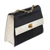 Image 6 : Chanel Navy White Lambskin Two Tone Flap Shoulder Bag