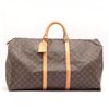 Image 2 : Louis Vuitton Brown Monogram Canvas Leather Keepall 60 cm Duffle Bag Luggage