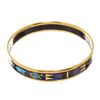 Image 2 : Hermes Blue Gold Print Enamel Bangle Bracelet
