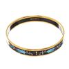 Image 3 : Hermes Blue Gold Print Enamel Bangle Bracelet