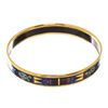 Image 4 : Hermes Blue Gold Print Enamel Bangle Bracelet