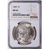 Image 1 : 1889 $1 American Silver Eagle Dollar Coin NGC MS63