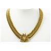 Image 1 : Chanel Gold-tone Metal Head Lion Double Chain Necklace