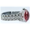 Image 4 : Rolex Ladies Stainless Steel Red Diamond & Ruby 26MM Datejust