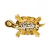 Image 3 : Vintage Petite 18K Yellow & White Gold 1.0 ctw Diamond Textured Turtle Pin Brooc