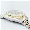 Image 8 : Rolex Ladies 2 Tone 18K Quickset Sapphire Champagne Diamond & Emerald Datejust W