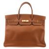 Image 1 : Hermes Brown Leather Brikin 40cm Satchel Bag