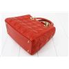 Image 3 : Christian Dior Vintage Red Quilted Lambskin Leather Cannage Lady Dior Medium Han
