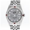 Image 1 : Rolex Mens Stainless Steel Meteorite Diamond And Ruby Datejust Wristwatch 36MM