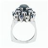 Image 8 : Vintage 18k White Gold 3.15 ctw Oval Sapphire Round Diamond Tiered Cluster Ring