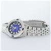 Image 5 : Rolex Ladies Stainless Steel Blue Vignette Diamond & Sapphire Datejust Wristwatc