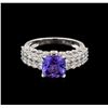 Image 2 : 18KT White Gold 2.30 ctw Tanzanite and Diamond Ring