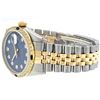Image 9 : Rolex Mens 2 Tone Blue Diamond & Sapphire Oyster Perpetual Datejust Wriswatch 36