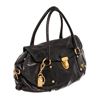 Image 2 : Prada Black Leather Gold-tone Push Lock 2Way Bag