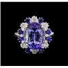 Image 2 : 14KT White Gold 6.27 ctw Tanzanite, Sapphire and Diamond Ring