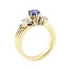 Image 4 : 1.27 ctw Blue Sapphire And Diamond Ring - 14KT Yellow And White Gold