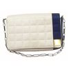 Image 1 : Chanel White Quilted Satin Chocolate Bar Small Shoulder Bag