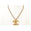 Image 1 : Chanel Gold-tone Metal CC Logo Pendant Chain Necklace