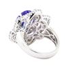 Image 3 : 7.28 ctw Tanzanite And Diamond Ring - 18KT White Gold