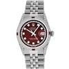 Image 2 : Rolex Mens Stainless Steel Red Diamond Lugs & Ruby 36MM Datejust Wristwatch