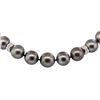 Image 2 : 0.67 ctw Diamond and Tahitian Pearl Necklace - 14KT White Gold