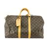 Image 1 : Louis Vuitton Brown Monogram Canvas Leather Keepall 45 cm Duffle Bag Luggage