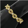 Image 8 : Vintage 18k Gold 1.51 ctw Diamond Twisted Wire Open Puffed Link Statement Bracel