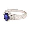 Image 1 : 1.27 ctw Sapphire and Diamond Ring - 18KT White Gold