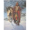 Image 1 : Signed Ren 1987 Indian Print- 28" X 20"