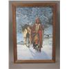 Image 2 : Signed Ren 1987 Indian Print- 28" X 20"