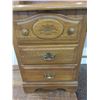 Image 2 : Pine Veneer Desk With Stacking Hutch- 4 Drawers- Great Condition- 78"H X 44"W X 16"D