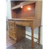 Image 4 : Pine Veneer Desk With Stacking Hutch- 4 Drawers- Great Condition- 78"H X 44"W X 16"D