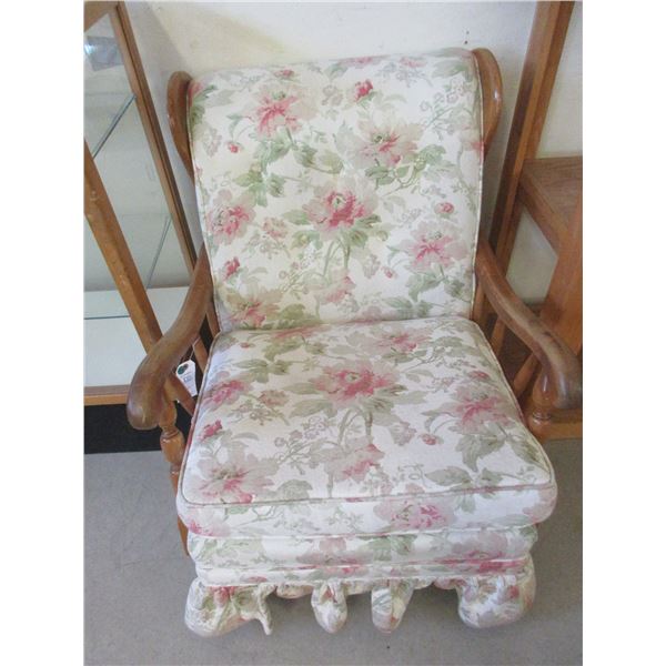 Floral Upholstered Rocking Chair
