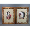 Image 1 : 2 Framed Needle Point Indians- 32" X 24"