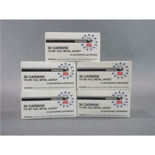 250 Rounds Of .30 Carbine Ammo- 110 GR- FMJ