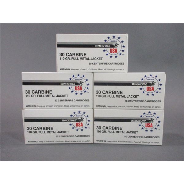 250 Rounds Of .30 Carbine Ammo- 110 GR- FMJ