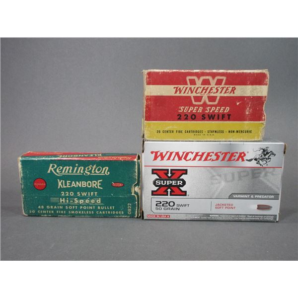 60 Rounds Of 220 Swift Ammo- 48 GR And 50 GR