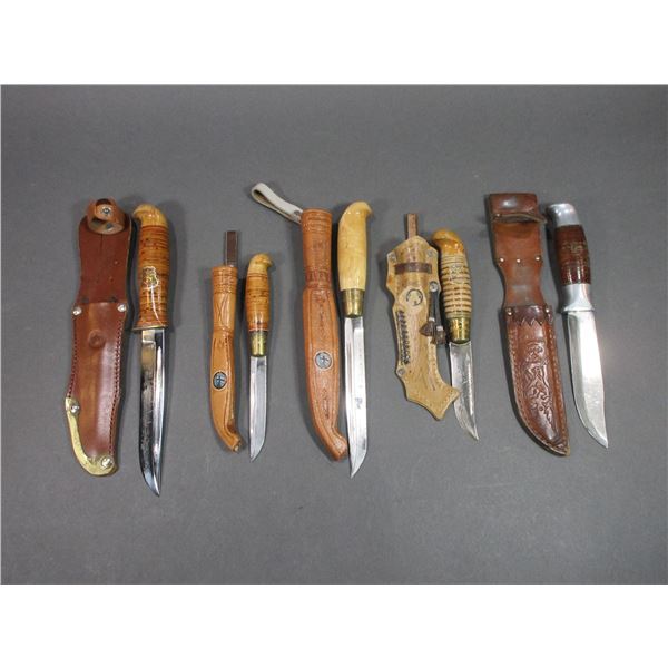 4 Filet Style Knives Made In Finland- 1 Hunting Knife Made In Norway