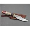 Image 1 : Damascus Knife With Sheath- 5.25" Blade- 4.25" Handle