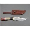 Image 2 : Damascus Knife With Sheath- 5.25" Blade- 4.25" Handle
