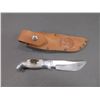 Image 3 : RH Ruana Bonner Montana Knife- Model 13A- M Mark- Original Sheath- 4" Blade- 3.75" Handle- Unused