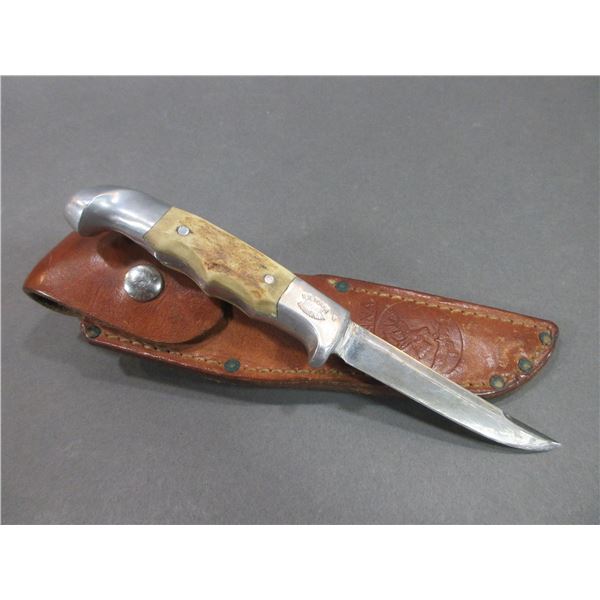 RH Ruana Bonner Montana Knife- Model 7- M Mark- Original Sheath- 3.5" Blade- 4.5" Handle