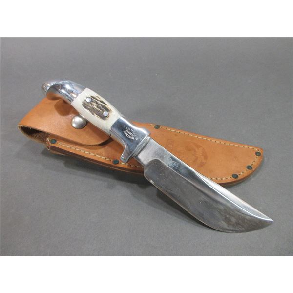 RH Ruana Bonner Montana Knife- Model 14B- M Mark- Original Sheath- 5" Blade- 4.5" Handle- Unused