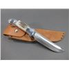 Image 1 : RH Ruana Bonner Montana Knife- Model 16A- M Mark- Original Sheath- 6" Blade- 4.5" Handle- Unused