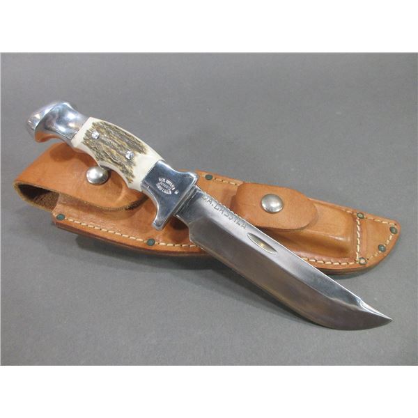 RH Ruana Bonner Montana Knife- Model 21A- M Mark- Original Sheath- 6" Blade- 4.5" Handle- Unused- Si