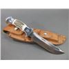 Image 1 : RH Ruana Bonner Montana Knife- Model 21A- M Mark- Original Sheath- 6" Blade- 4.5" Handle- Unused- Si