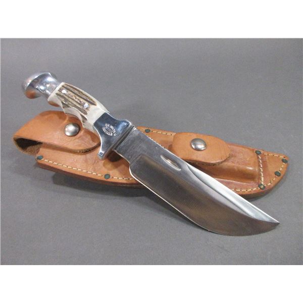 RH Ruana Bonner Montana Knife- Model 20D- M Mark- Original Sheath- Whetstone- 6" Blade- 4.5" Handle-