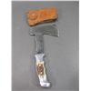 Image 2 : RH Ruana Bonner Montana Hatchet- Model 22A- M Mark- Original Sheath- 5.5" Head- 4.5" Handle- Good Co