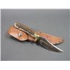 Image 1 : Signed RH Ruana Knife- Special And Rare Brassy Knife- Original Sheath- 4" Blade- 4.5" Handle- Unused